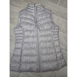 BE BY BLANC NOIR Womens Quilted Down Vest Packable Light Gray Size Small Zipper